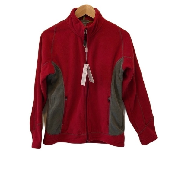 SzS Outer Boundary Overland Micro Fleece Full Zip Sweater vintage red/grey NWT - Picture 1 of 8